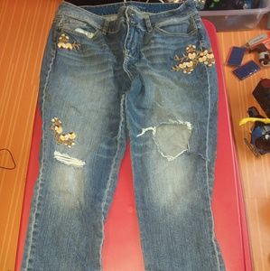 Ny co boyfriend fit size 14 embroidered jeans